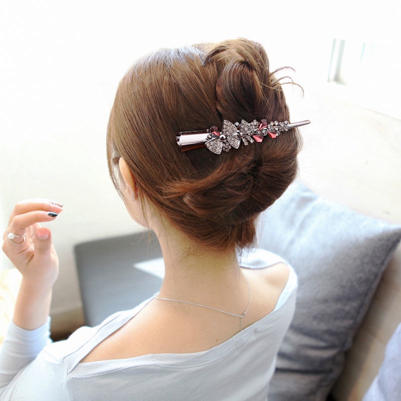 Jepit rambut korea wanita premium mode baru elegan full kristal zirkon original import 12.7cm