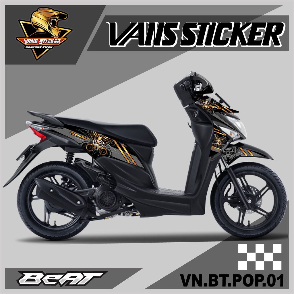 Striping motor beat pop - Lis sticker striping  variasi motor honda beat pop