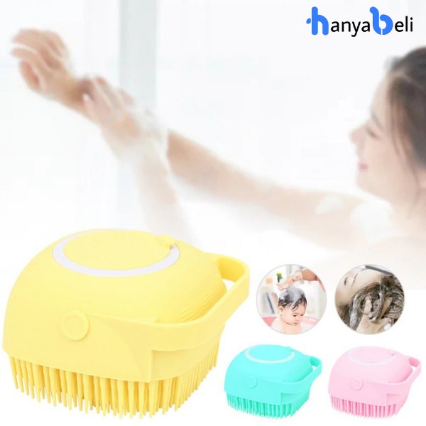 Sikat Silikon Mandi Badan Dispenser Bubble Bath Shower Baby Puff Brush