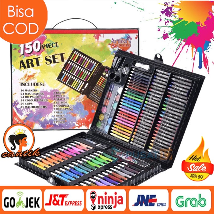 HC ALAT TULIS SET CRAYON COLOURING SET 150PCS / ART SET 150PCS PENSIL WARNA SET ALAT LUKIS ANAK KRAYON SET 150Pcs Set Mewarnai Set Lukisan Air Warna Pena Krayon Lukisan Anak Seni Lukisan Alat Anak Hadiah