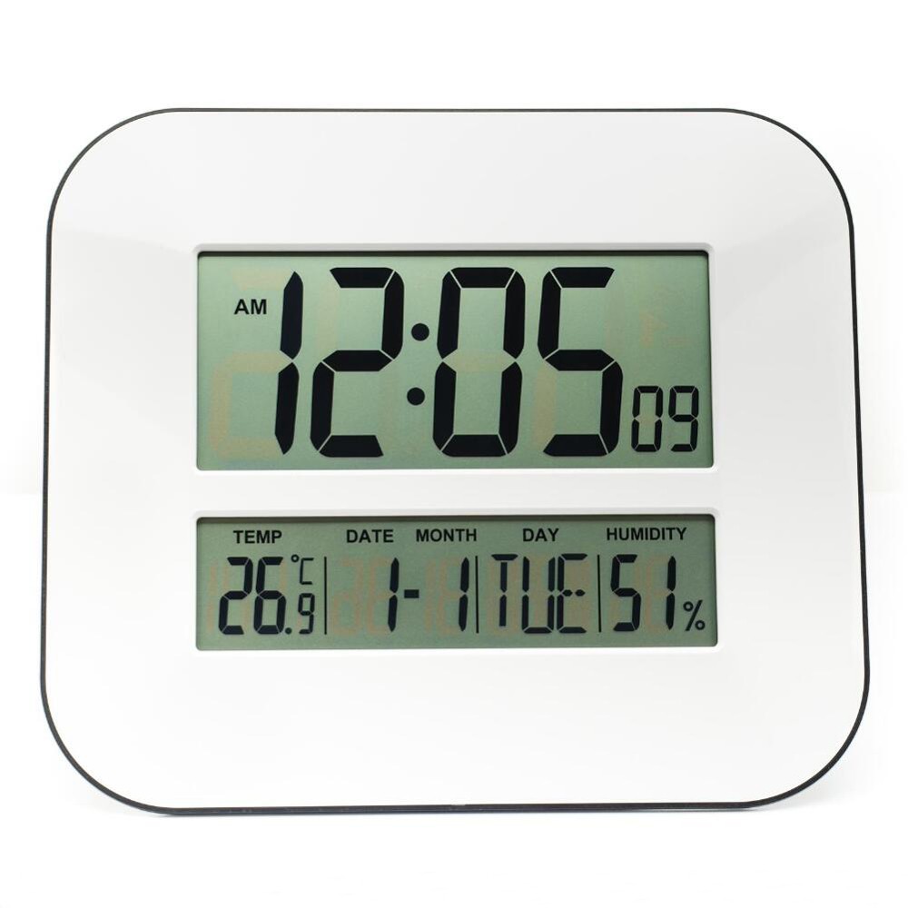 Dcf Radio Controlled Time Rcc Digital Wall Clock With Temperature Thermometer Humidity Shopee Indonesia