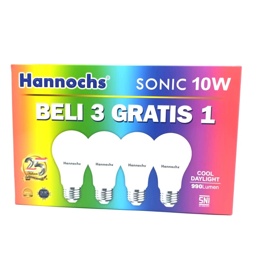 Lampu LED Hannochs Paket 10W Beli 3 Gratis 1 10 w 10 watt 10watt PUTIH