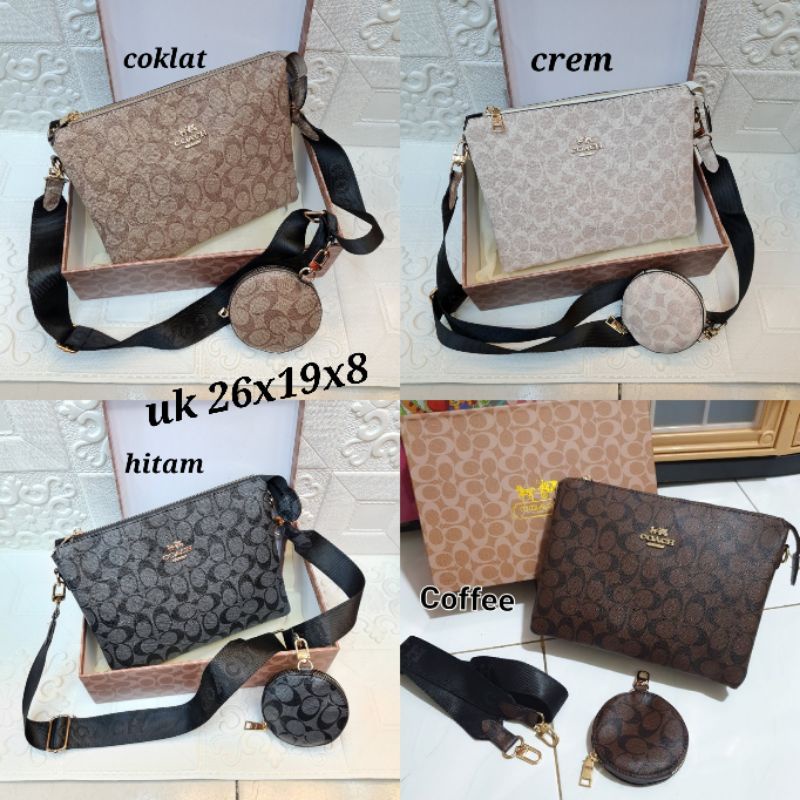 Tas coa 3ruang / tas selempang coch 3 ruang uk 26x19x8