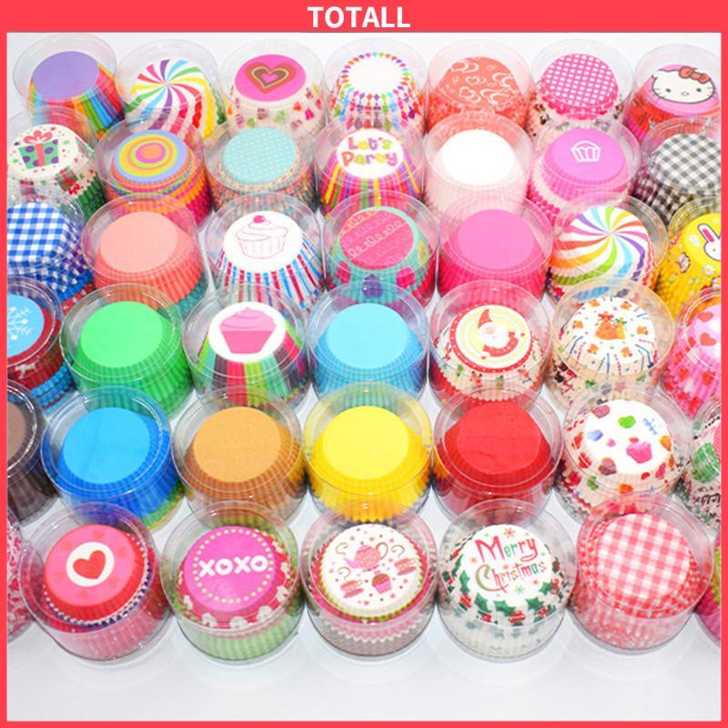 COD 100 pcs/set cangkir kue pencetakan suhu tinggi dan tahan minyak-Totall