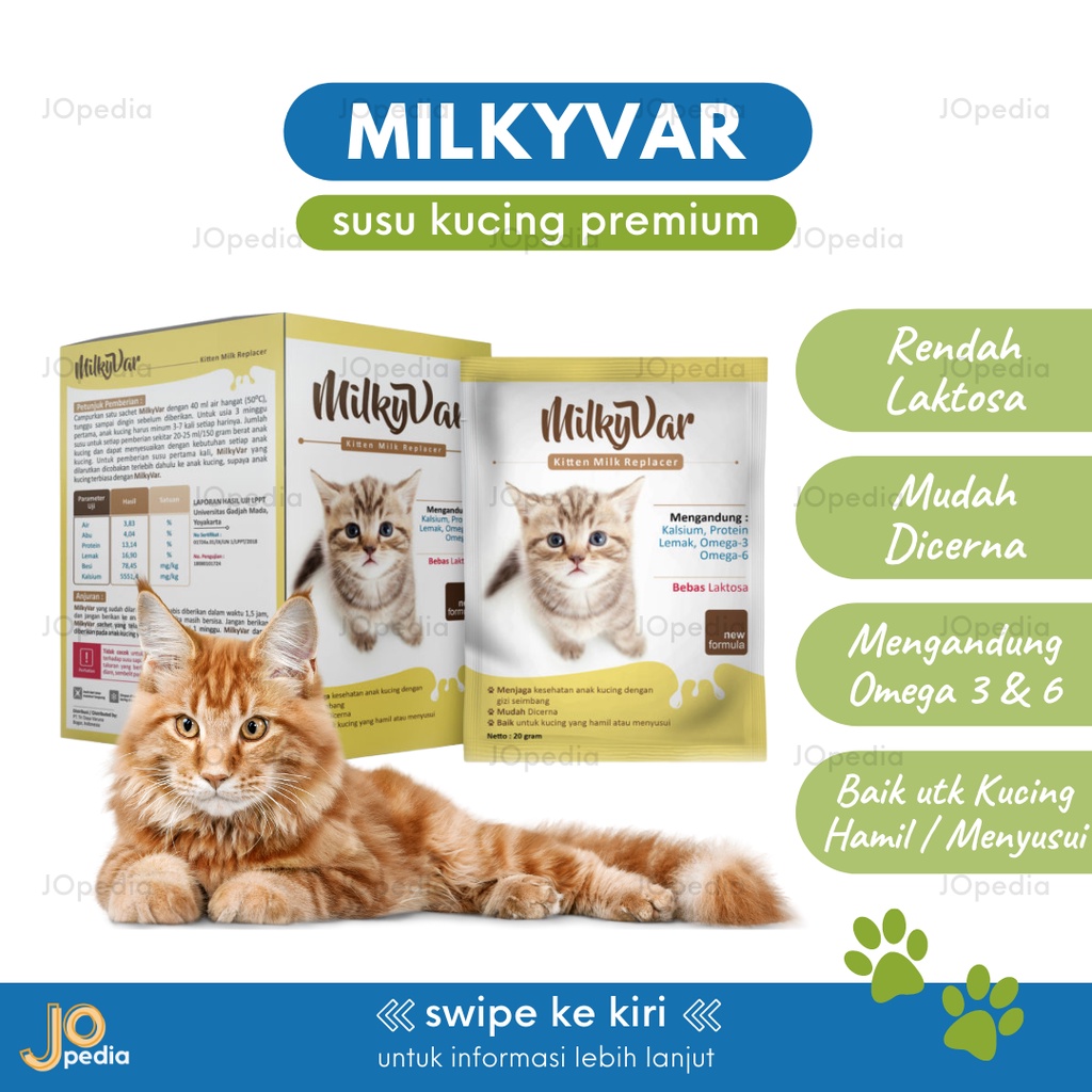 MILKYVAR ECER Susu Kucing Premium Kitten Milk Replacer Rendah Laktosa