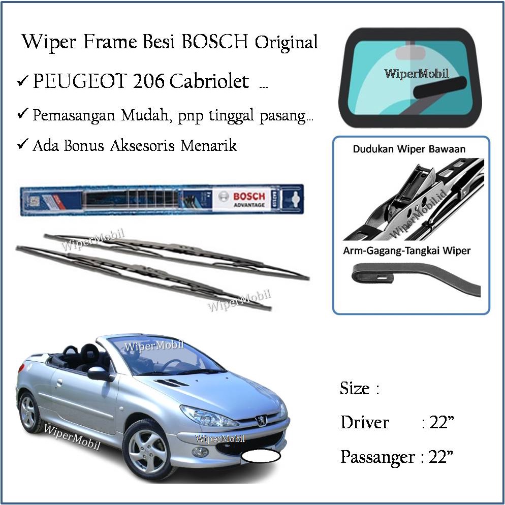 Wiper Bosch Kaca Mobil Peugeot Peugeot 206 Cabriolet