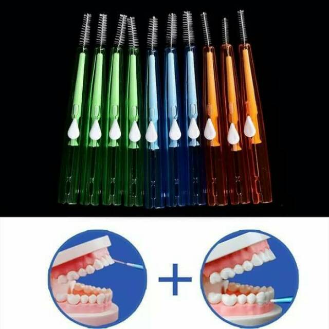 Interdental brush / sikat sela behel gigi isi 10 pics