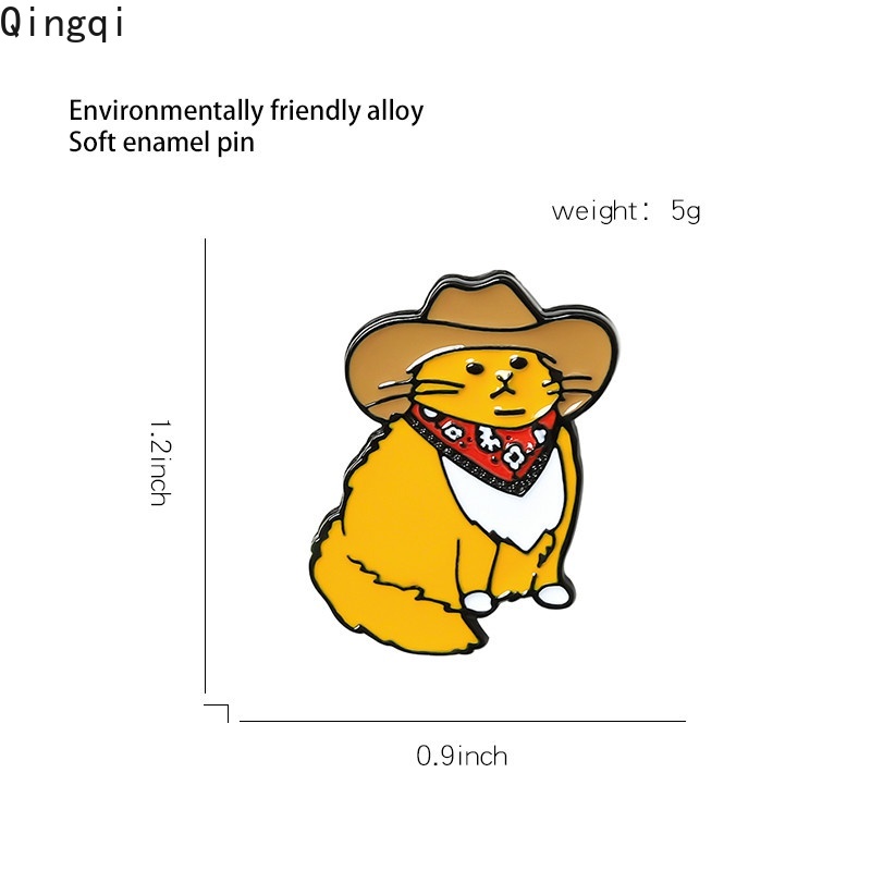 Bros Pin Desain Kucing Cowboy Untuk Dekorasi Pakaian