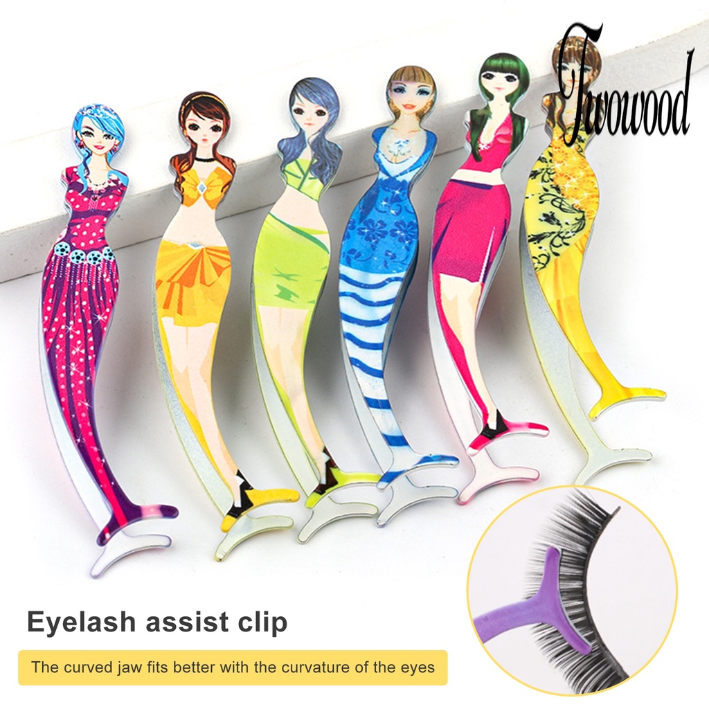 Pinset Ekstensi Bulu Mata Palsu Bentuk Mermaid Bahan Stainless Steel Untuk Makeup