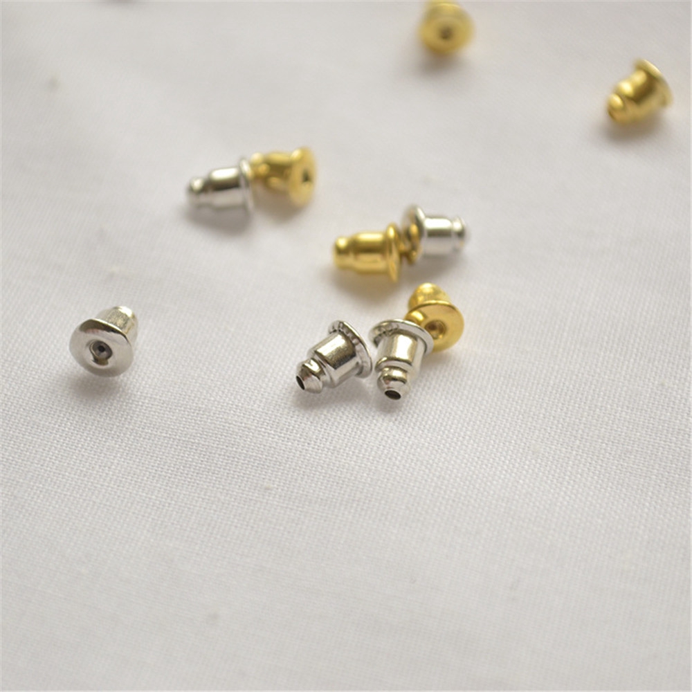 50/100Pcs Anting Tusuk Telinga Bahan Silver Imitasi DIY untuk Wanita