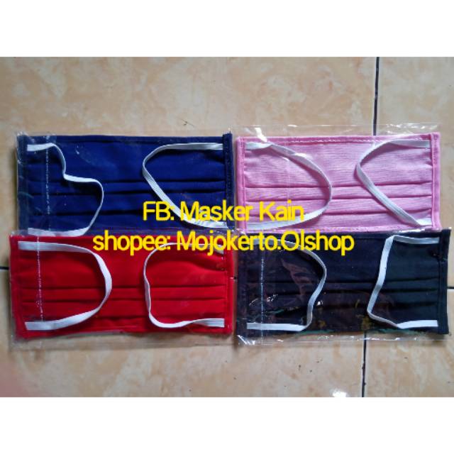 Masker Kain Tali Karet Cantol Non Hijab 1 Warna Shopee Indonesia