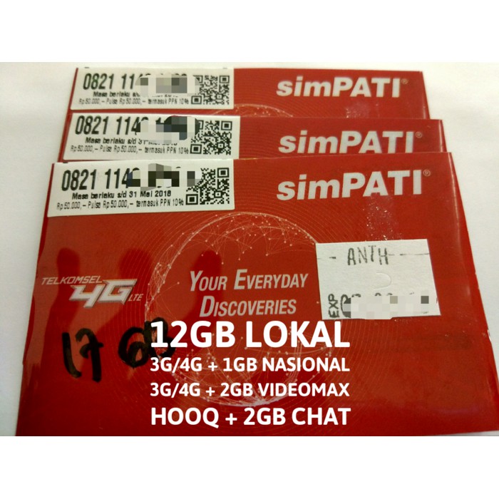 Perdana Kuota Internet Telkomsel Simpati 17gb 24jam Aktif 2 Bulan Berjalan Shopee Indonesia