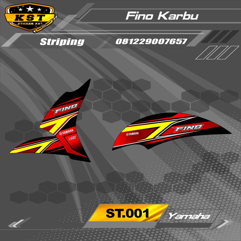 Striping Fino Karbu - Stiker Striping Yamaha Fino Karbu. ST 001