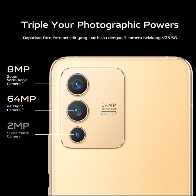 Vivo V23 5G vivo v23e GARANSI RESMI RAM 8GB+4GB Extended ROM 128GB NFC 50MP AF Night Portrait 6.44 inch HP VIVO V23 5G 8/128 GB vivo v23e-6