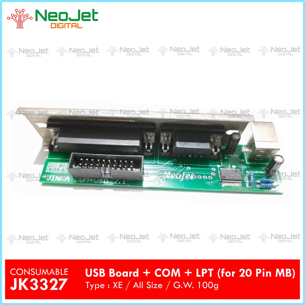 JK3327 USB Board Serial Port LPT Sparepart Mesin Cutting Jinka 20 pin USB board