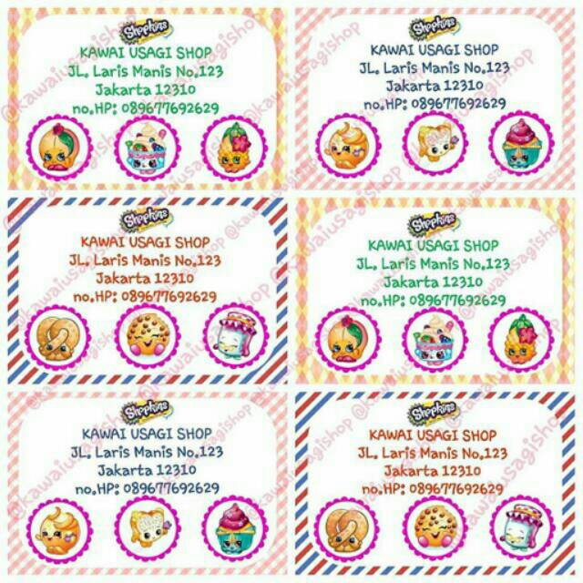 

Stiker nama SHOPKINS label custom (seri B)