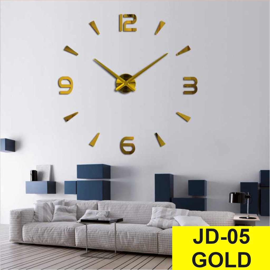 Jam Dinding Besar Unik Giant Wall Clock Diameter 80-130cm-JD-05 Gold (BESAR)