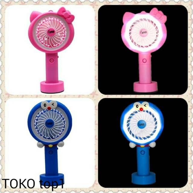 KIPAS HANDY DORAEMON / KIPAS HANDY HELLOKITTY / kipas angin portable halokitty/kipas angin usb /kipas mini hello kitty/kipas karakter+lampu