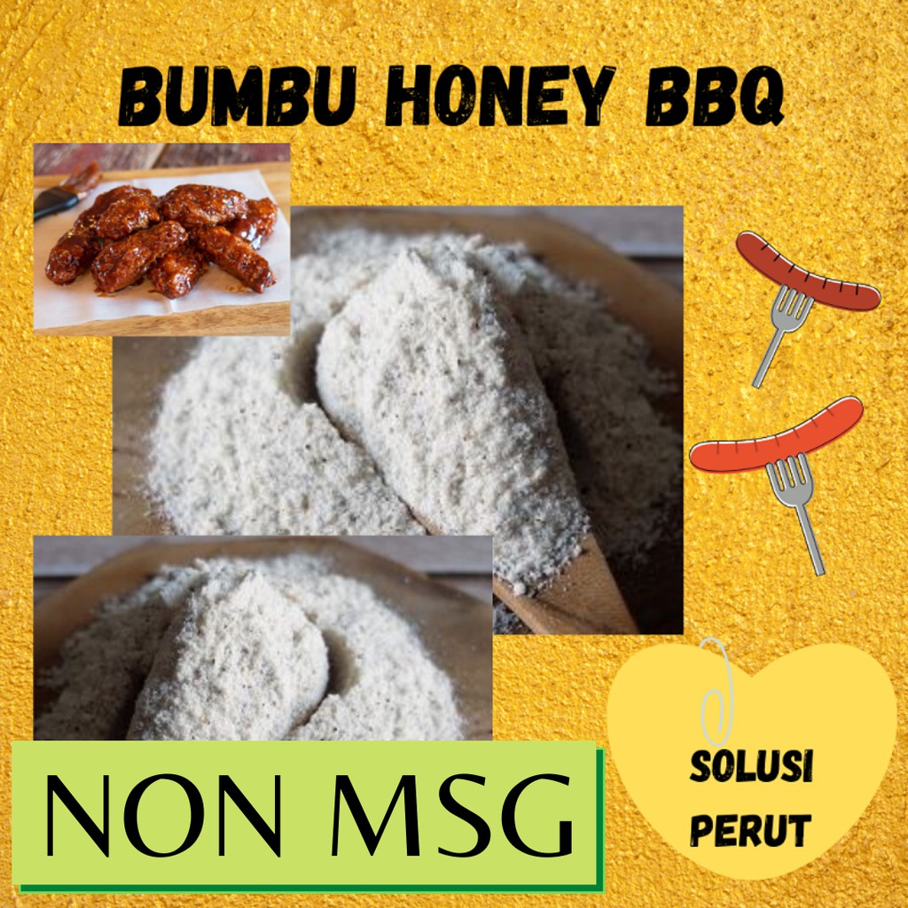 

BUMBU TABUR HONEY BBQ BARBEQUE NON MSG 1 KG FOOD GRADE 1Kg Bubuk Bumbu Basreng Tahu Bulat Singkong
