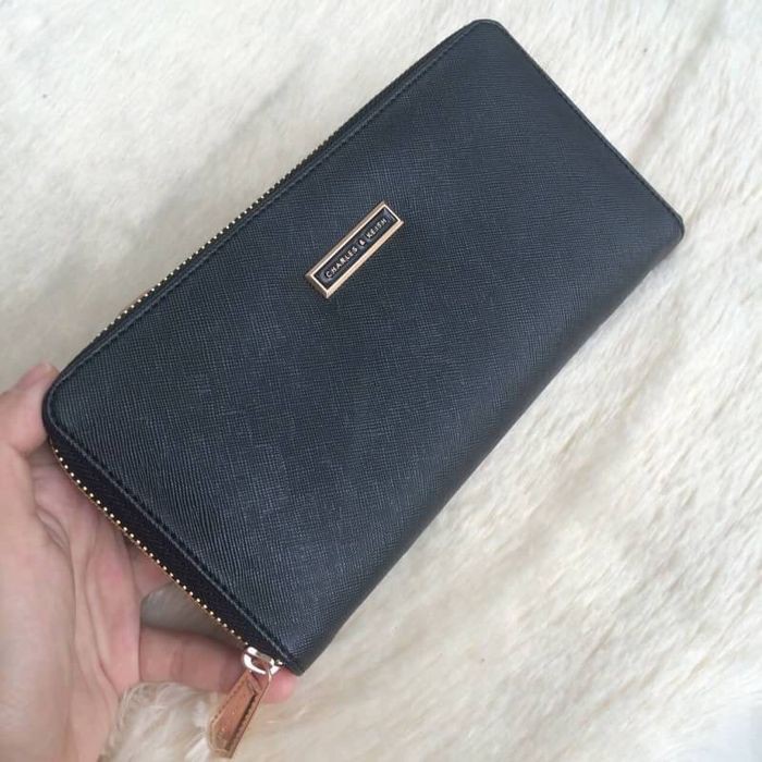 Tas Wanita | Tas Branded | Tas cewek | CK zip Wallet - Hitam Diskon