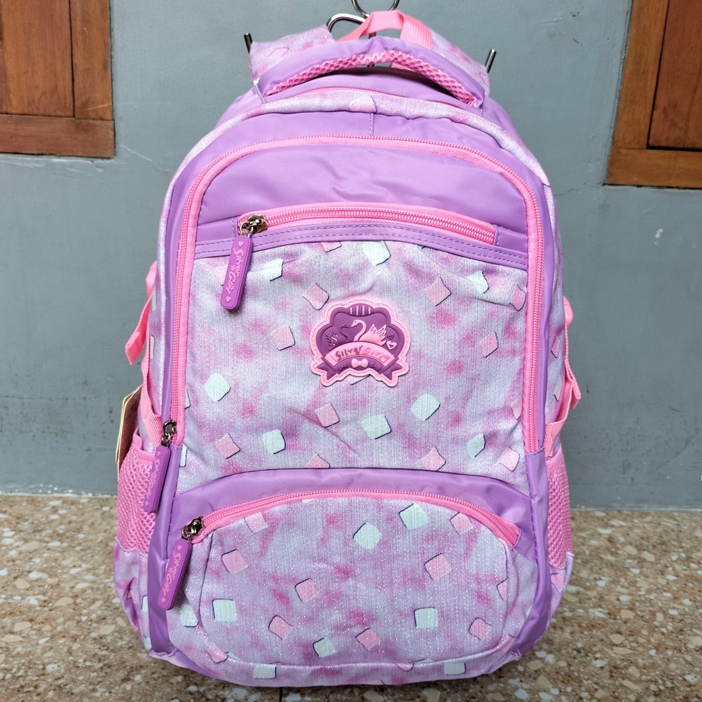 Tas Ransel Sekolah Silver Girl Original Square Shape