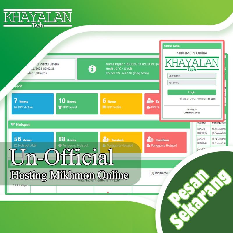 Mikrotik Monitoring Online MIKHMON Online