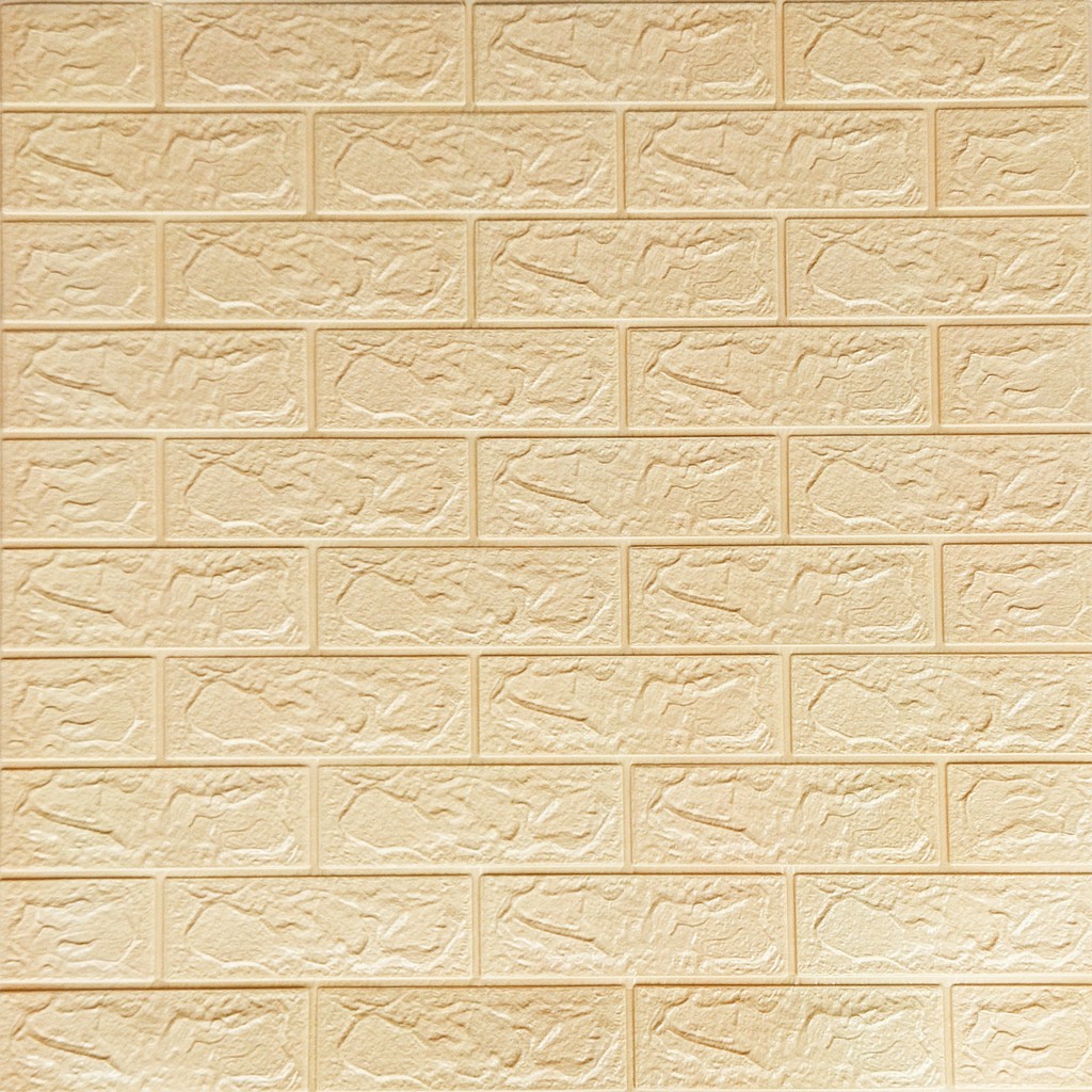 Sticker wallpaper dinding 3d foam Motif Batik Model rumah konsep industrial minimalis modern-BATA CREAM