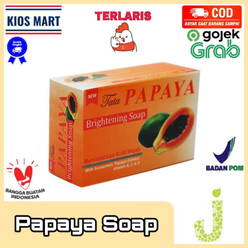 Papaya Whitening Soap/ Sabun Batang/ Sabun Pemutih Original BPOM