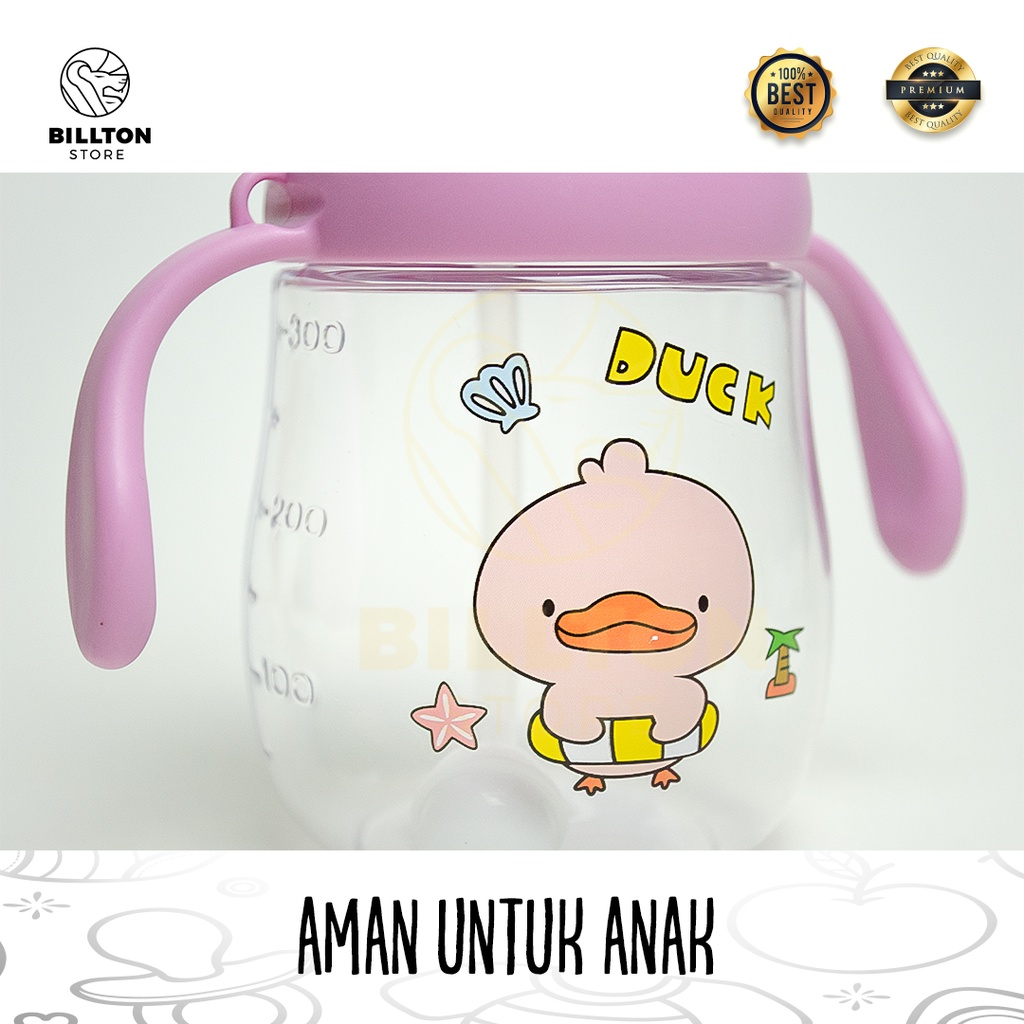 Botol Minum Anak Bayi Balita / Botol Air Minum Anak Sedotan Karakter / Botol Minum Gelas Anak Balita Bayi Botol Bayi Gagang Dan Tali