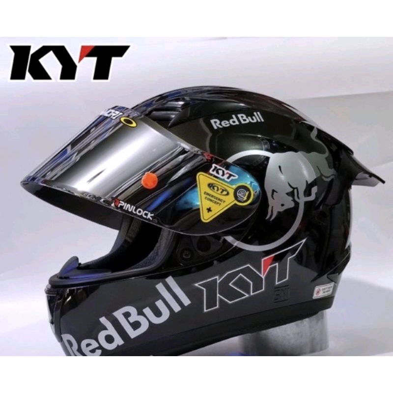 helm full face kyt r10 hitam glossy paket ganteng-Hitam glossy full