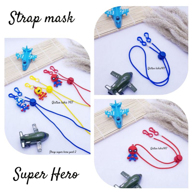 Strap mask super Hero &amp; Strap bandul cartoon (beli 10 free 2 khusus strap  polos)