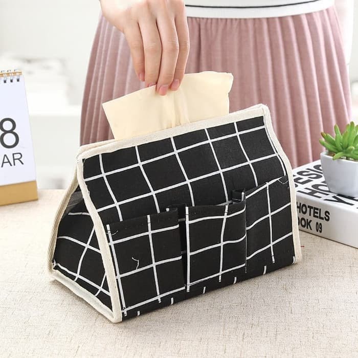 Kantong Tempat Tissue Tempat Tisu Motif Kotak Import Im79