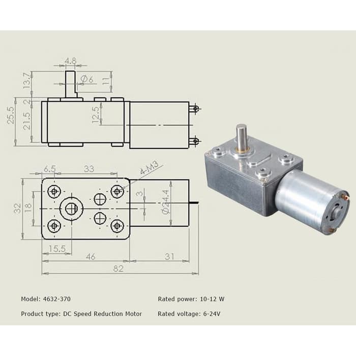 Motor dc 12V 220Rpm turbo worm gear high torque motor gear box gir box