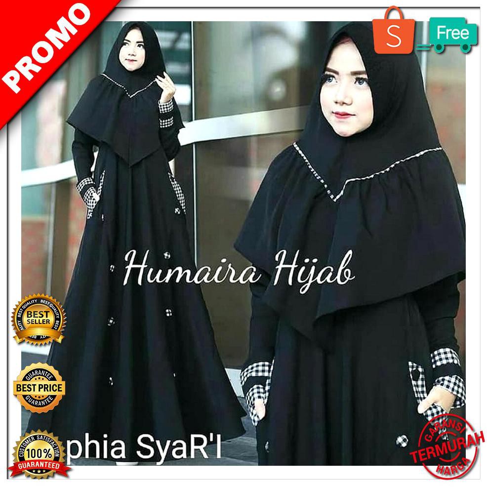 LIMITED EDITION Maxi Humaira Hitam Busana Muslim Wanita Baju Gamis Syar'i STOK TERBATAS