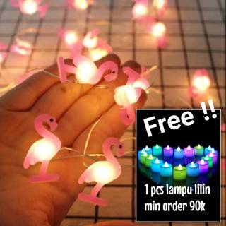  Lampu  Kawat Tembaga LED String Berbentuk Flamingo  