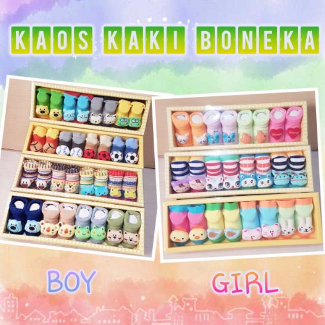 KAOS KAKI BOX BONEKA MOTIF BOY / GIRL