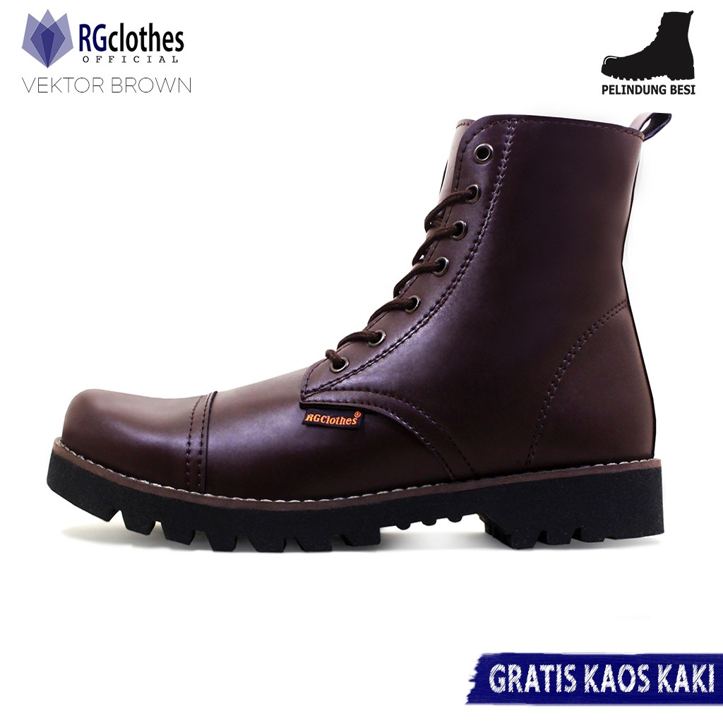  Sepatu  Boot  Pria  ERGIE Vektor Light Brown Safety Shopee 