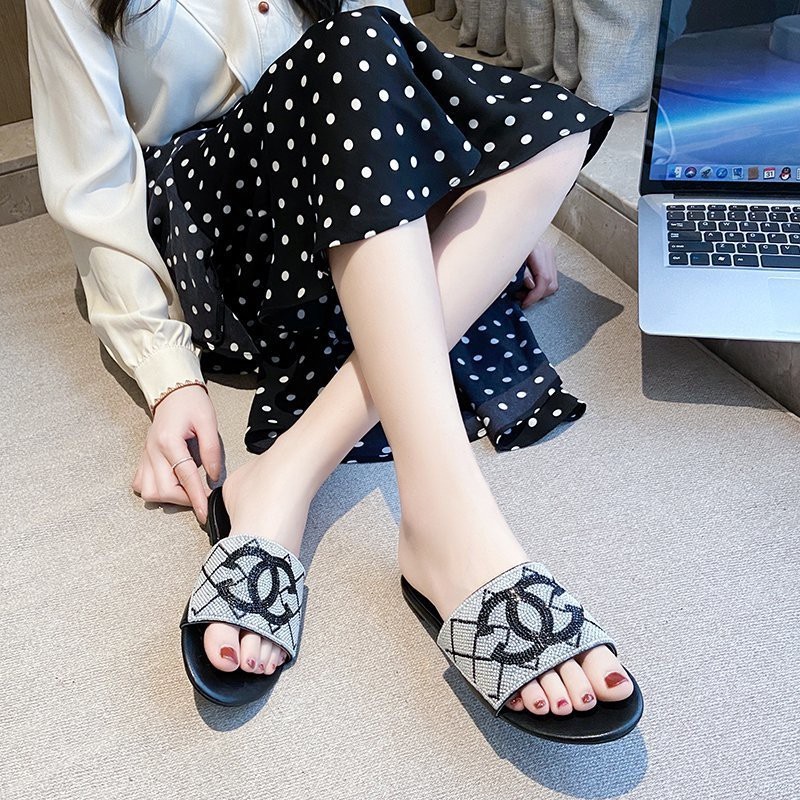 RYX - CC Rhinestone Sandal Slipper Trendy Fashion Casual - Ori Import