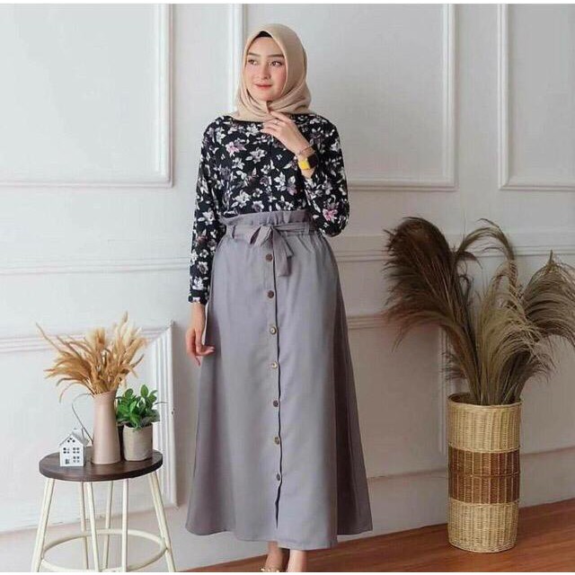 CUCI GUDANG!! OLIN SKIRT / ROK VINCA PREMIUM/ rok mosscrepe tali OLIN PREMIUM WANITA TERMURAH