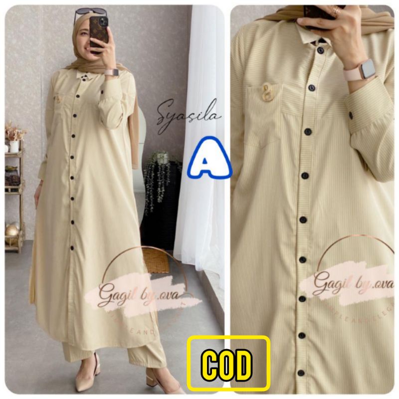BAJU SETELAN STELAN WANITA FASHION MUSLIM SYASILA SET ORI GAGIL BY OVA ORIGINAL