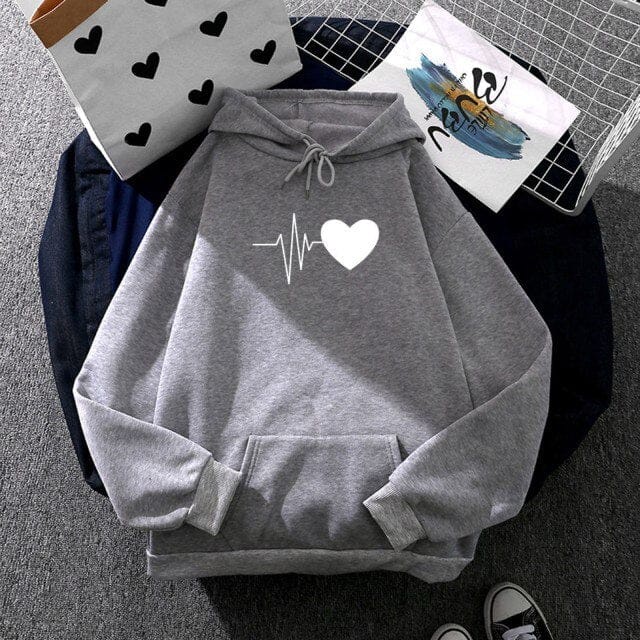 Jumper hoodie HEART LOVE || HEART LOVE Sweater Hoodie Sz M-XL ( Pria &amp; Wanita )