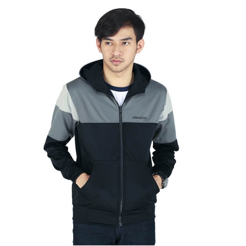 Jaket Sweater Pria Sweater Casual Pria Jaket Kerja Kantor Fleece Abu Abu Outware man