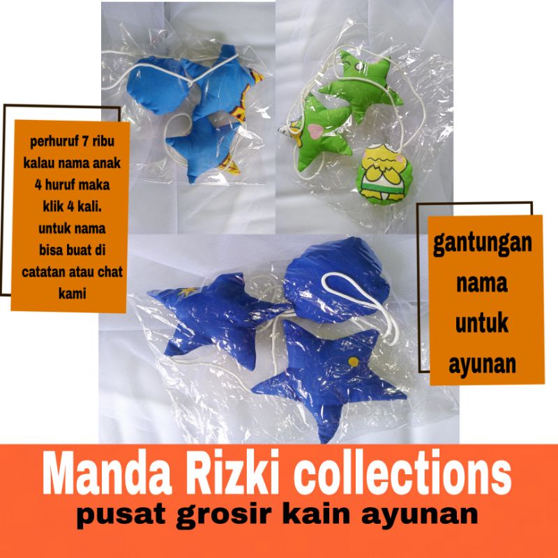 gantungan nama ayunan anak .harga perhuruf 1 huruf 7 ribu