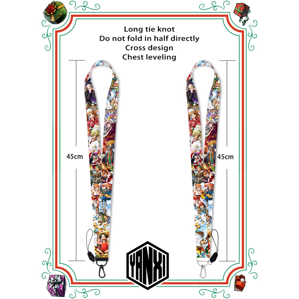 Tali lanyard Motif Anime one Piece Luffy Sauron Untuk Gantungan Kuncihandphonekartu Natal