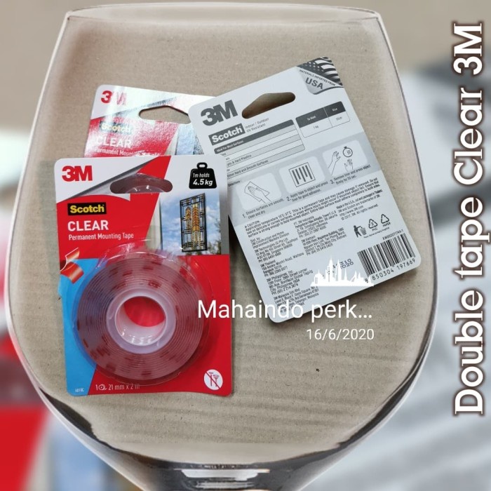 

Hemat Double Tip Bening Double Tape Clear Perekat Transparan 3M Mounting Terbatas