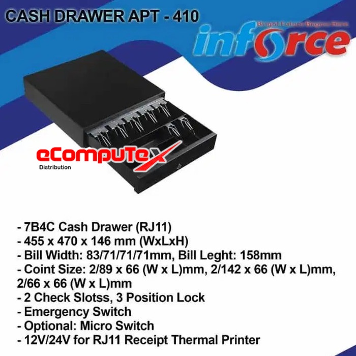 CASH DRAWER INFORCE APT 410 / CASH DROWER APT410 LACI KASIR TEMPAT PENYIMPANAN UANG - RESMI