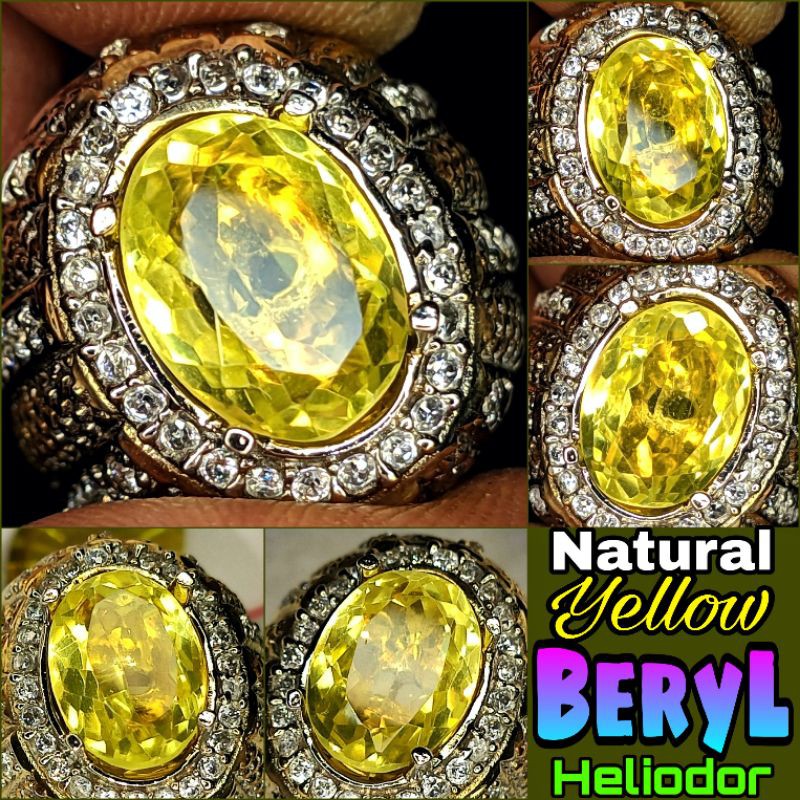 NATURAL YELLOW BERYL HELIODOR SRILANKA MEMO Bkn Sapphire Blue Green Star Ruby Ceylon Safir