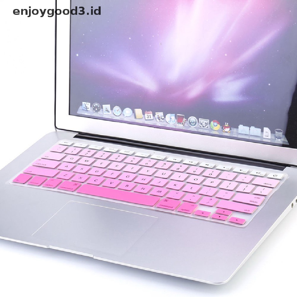 Case Pelindung Keyboard Bahan Silikon Warna Pelangi Untuk Imac Macbook Pro 13 15 Inch