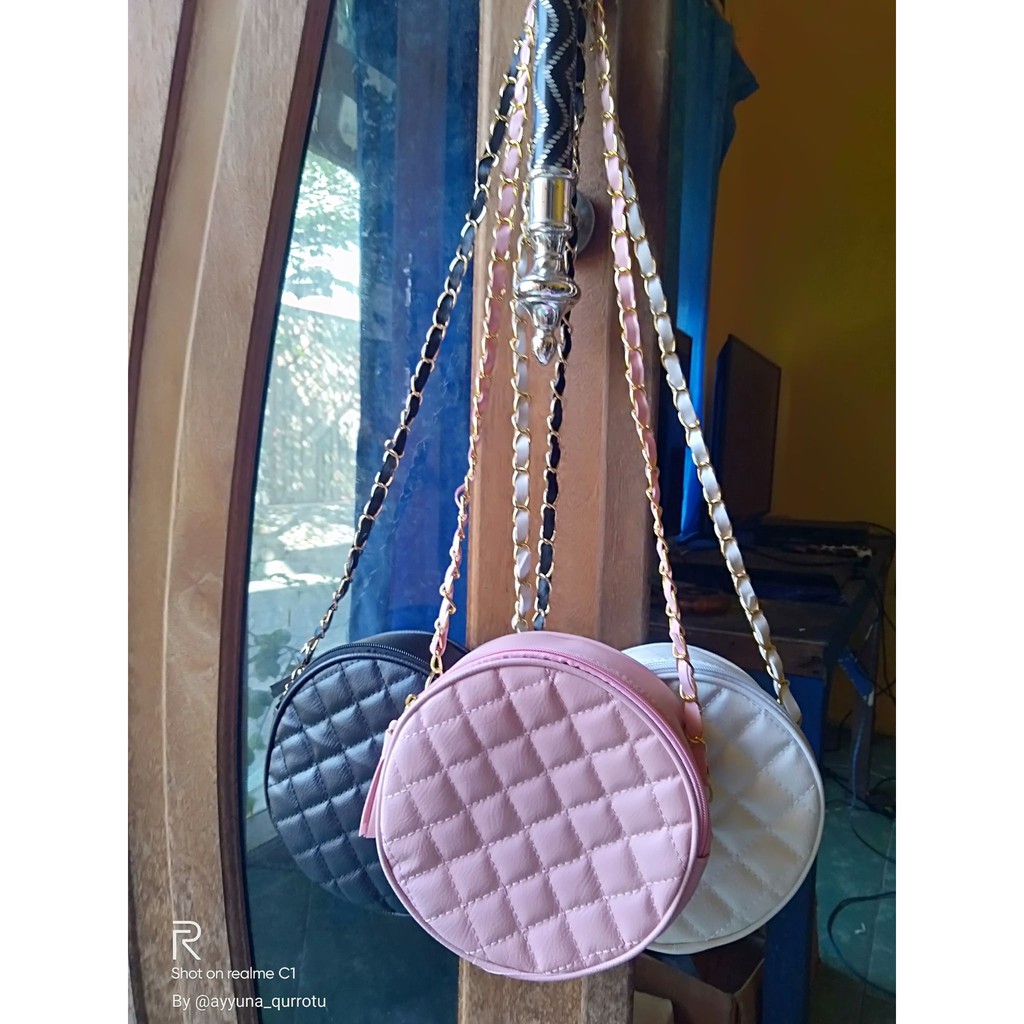 BERYL TAS SELEMPANG WANITA BULAT ANEKA WARNA TERMURAH SHOPPE