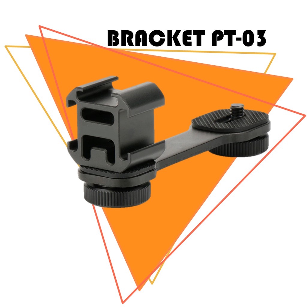 Holder Hoshoe Bracket PT-03 Triple Cold Shoe Extension Mount Bracket